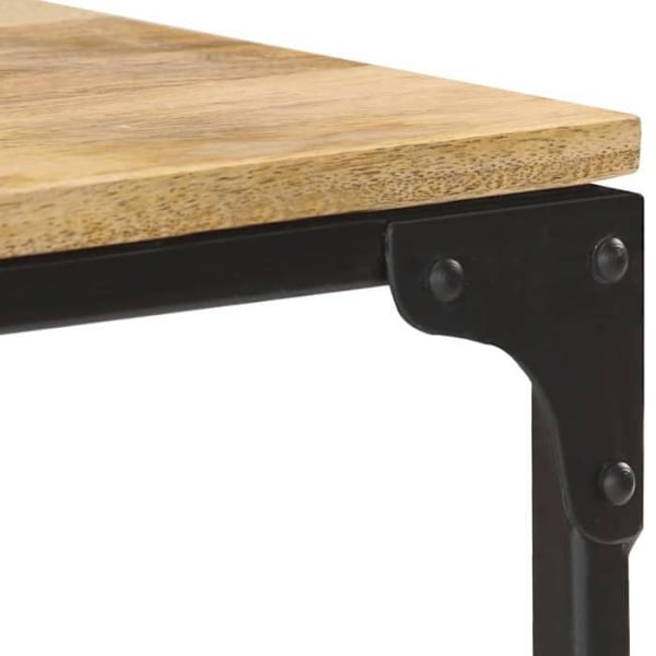 Konsolbord med indgangsopbevaring stue møbel 110 x 30 x 75 cm mango træ og stål DEC031505 kastanj