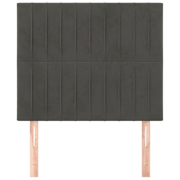Hovedgærde - Klassisk - 100x5x78/88 cm - Mørkegrå velour - Elegant og komfortabel Mörkgrå