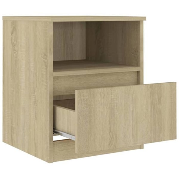 Sæt med 2 natborde med skuffe og hylde 40 x 40 x 50 cm sponplade farve eg DEC035268 Flerfärgad