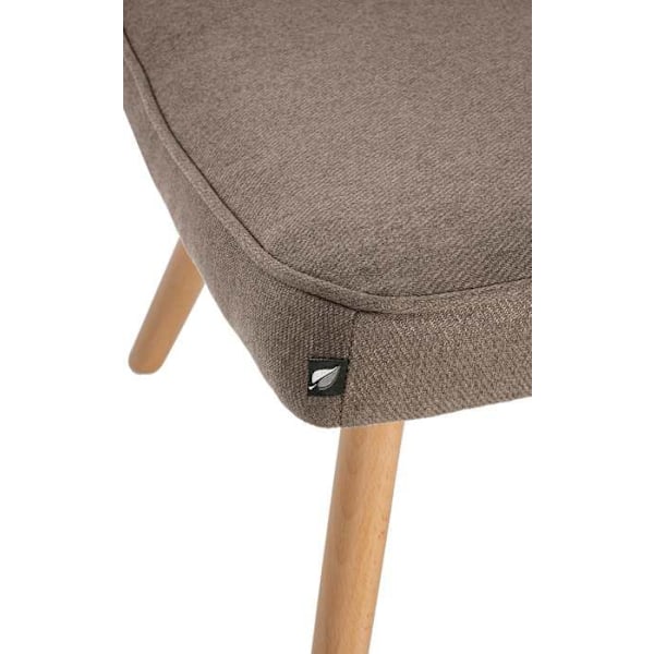 Repose-fod - Noname - Taburet i taupe stof - Træben - Skandinavisk stil - 100% polyester Mol