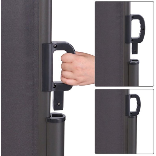 Skærmvæg panel til have eller terrasse udendørs skærm 300x180 cm i aluminium og antracit stof 10_0002978 Flerfärgad