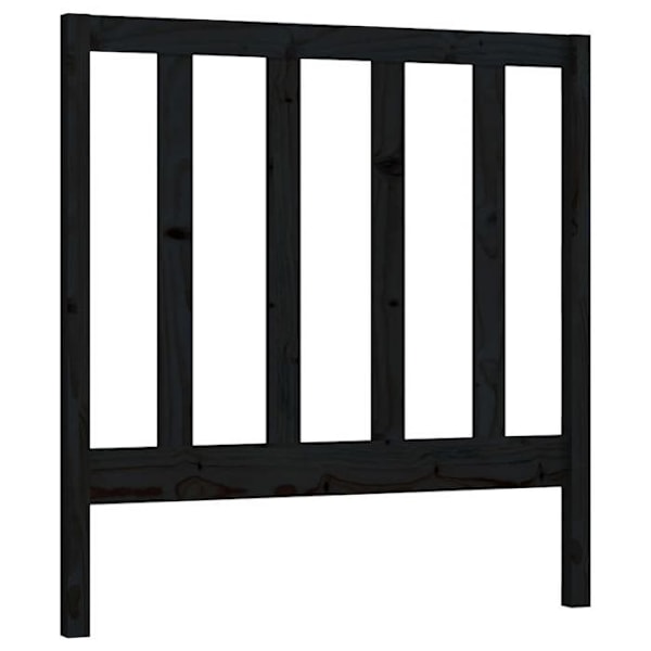Sänggavel - Furu - 95x4x100 cm - Svart - Modern - Design med ribbor Svart