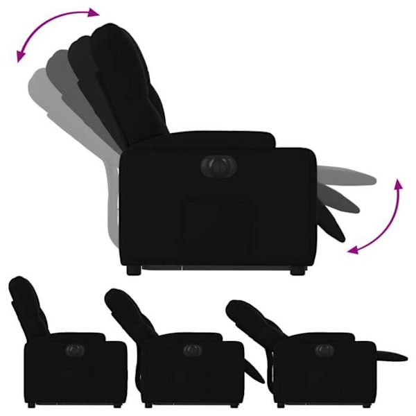 Fauteuil relax TV med elektrisk løftefunktion meget komfortabel i sort stof DEC028493 Svart
