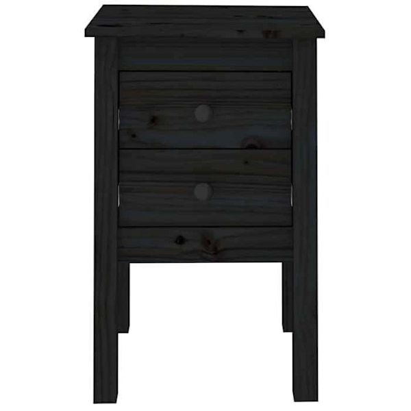 Sæt med 2 sengeborde med to skuffer 40 x 35 x 61,5 cm sort fyrretræ DEC035558 kastanj