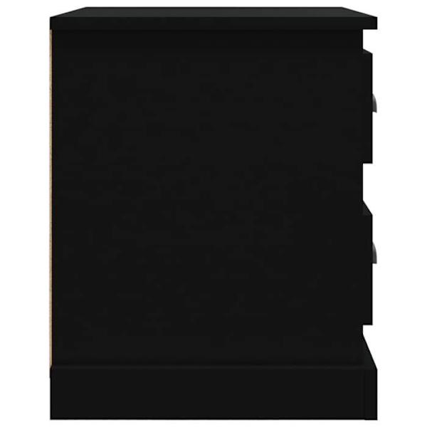 Nattduksbord med lådor 39 x 39 x 47,5 cm svart ingenjörsträ DEC034381 kastanj