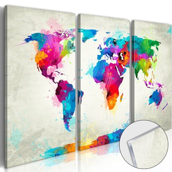 Acrylic glass artwork - World map: an explosion of colors [Glass] 120 by 80