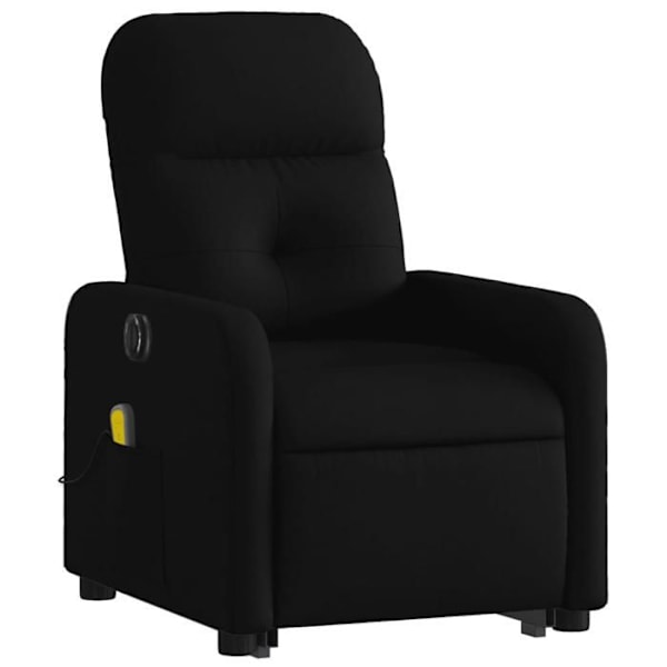 Massagefåtölj med elektrisk hissfunktion och lutbar design i svart tyg DEC027820 Svart