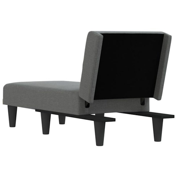 Meridienne chaise longue för inomhus tre positioner omvandlingsbara i mörkgrått tyg DEC026179 Grå