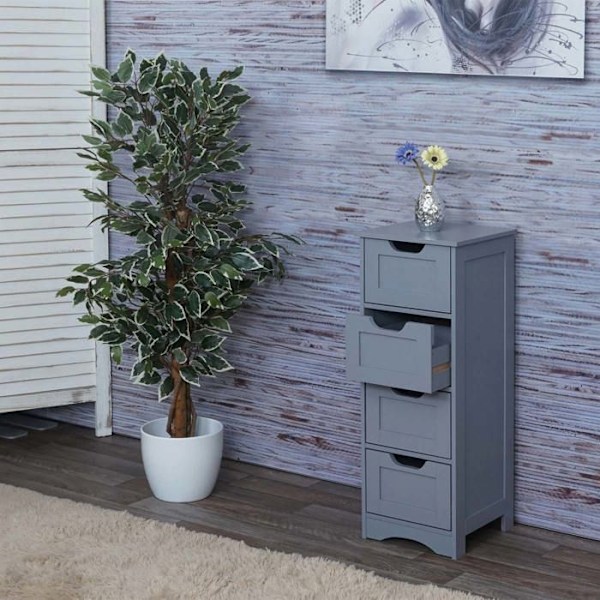 Coode pieni 4 laatikollinen säilytyskaluste 80 x 30 x 26 MDF harmaa Grå