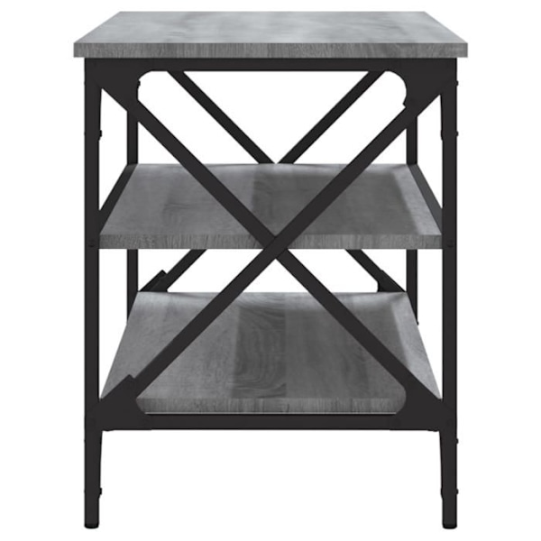 TV-hyllykkö hyllyillä 80 x 40 x 50 cm, harmaa tekopuu ja rauta DEC031445 kastanj