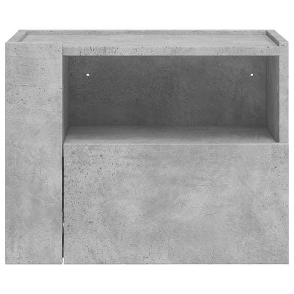 Sæt med 2 væghængte natborde med skuffe og åbent rum 45 x 30 x 35 cm ingenjörtræ grå DEC036086 kastanj