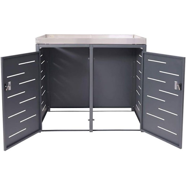 Ulkoiset roskakatokset, jäteastiat, joissa on istutuskaukalot jopa 4 asti, 125x140x102 cm, ruostumaton teräs 04_0005612 Metall