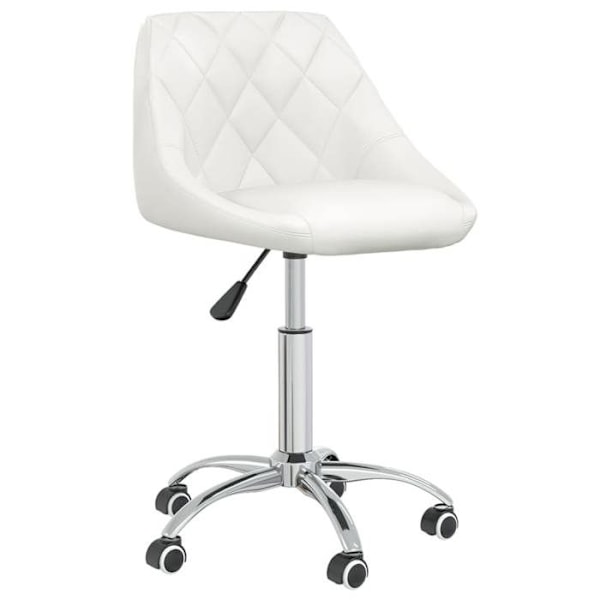 Set med 2 stols på hjul, svängbar sits, justerbar höjd i vitt PVC och ram i stål DEC025197 Vit