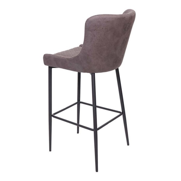 Sæt med 2 barstole, stof, mørkegrå, chic og retro design