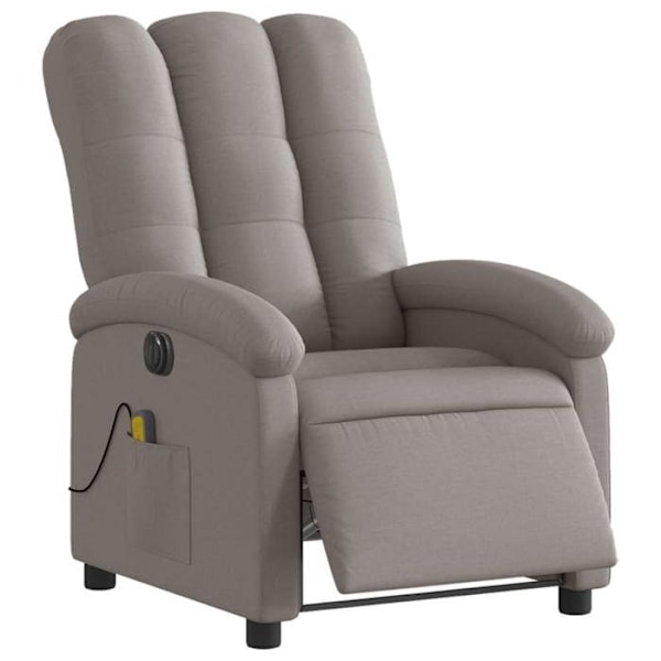 TV afslapningsstol med massagefunktion, elektrisk indstillelig, 6 massagepunkter i taupe stof DEC027271 Mol