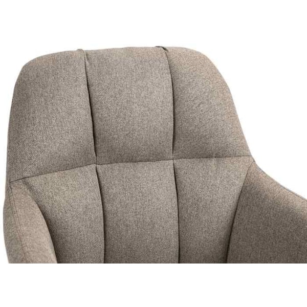 Barstol høj x1 360° rotationsfunktion i taupe stof med dekorative syninger, metalben i sort 10_0005278 Metall