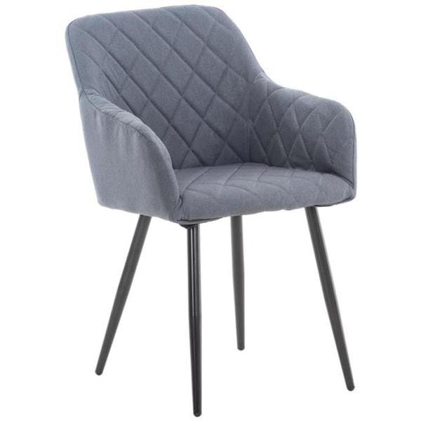 Design retro ruokapöydän tuoli, koristeelliset timanttikuvioiset, tummanharmaa kangaspäällyste. 10_0002113 Grå