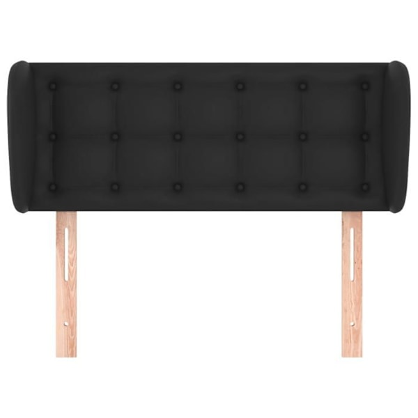 Sänggavel accessoar sovrum möbel med knappar och sidokant 83 x 23 x 78/88 syntetisk svart