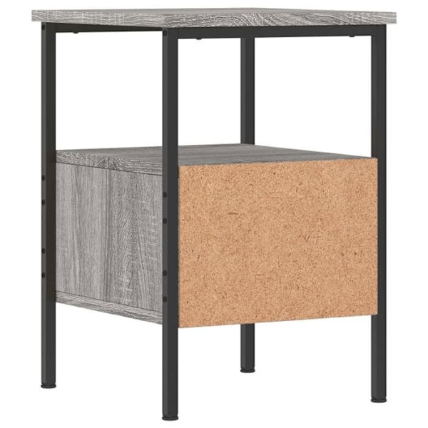 Natbord med skuffe og hylde 34 x 36 x 50 cm ingeniørtræ grå DEC034589 kastanj