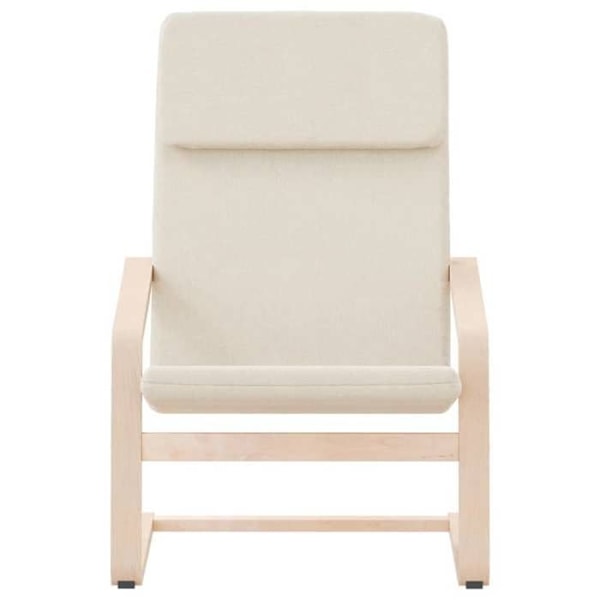 Moderna design fåtölj soffa i cremefärgad tyg med ram i björk DEC026655 kastanj