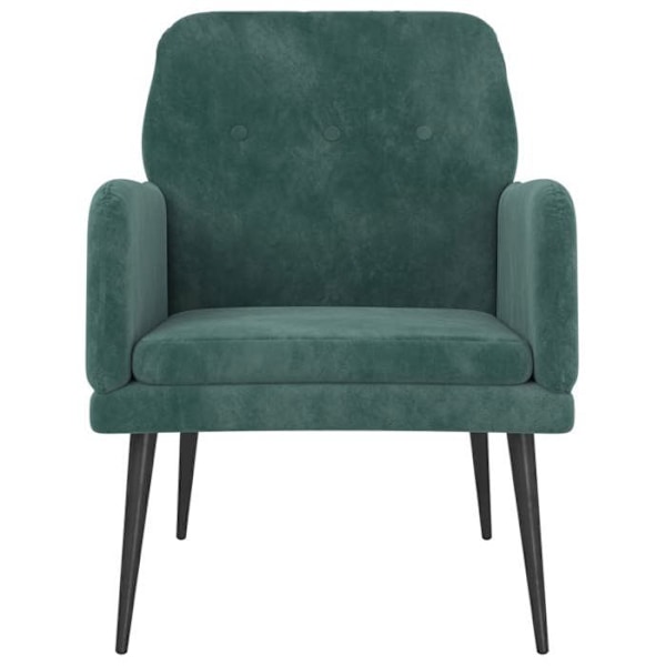 Designet og moderne loungestol med armlæn 62 x 79 x 79 cm i grøn fløjl DEC028683 Grön