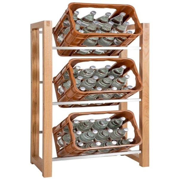 hylla för 3 dryckeslådor förvaring stöd flaskor 112x56 cm i ek 10_0003148 kastanj