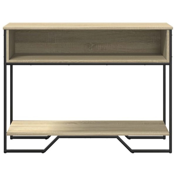 Praktisk console sidobord med förvaringsfack 100 x 35 x 74,5 cm ingenjörsträ färg ek och metall DEC031 kastanj