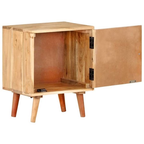 Natskab med opbevaringsrum og dør 40 x 30 x 50 cm akacietræ, ingeniørt træ, sort malet finish DEC032924 kastanj