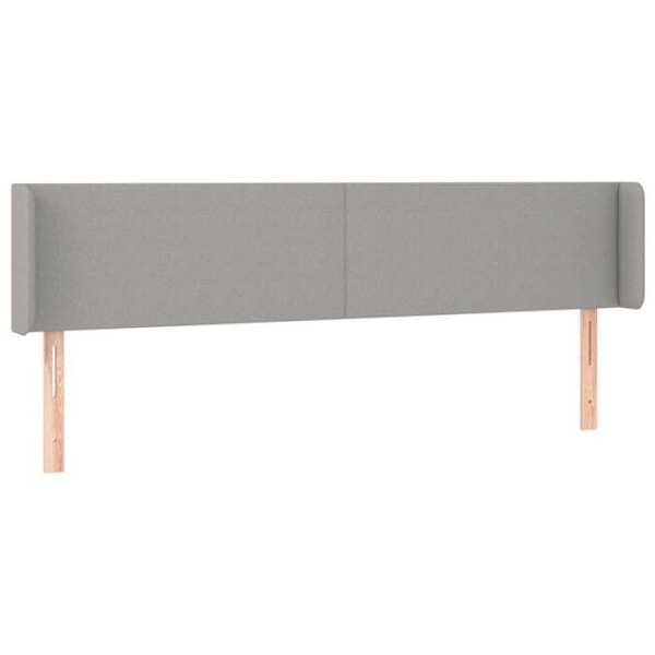 Sänggavel tillbehör säng sovrum möbel med sidoflik 203 x 16 x 78/88 ljusgrått tyg