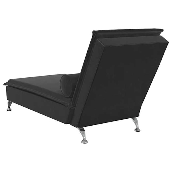 Meridienne chaise longue sisätiloille, värähtelytoiminto mustalla samettityynyllä DEC026156 Svart