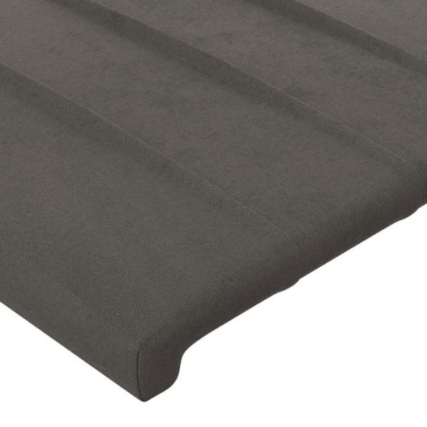 Hovedgavl - Ikke specificeret - 200x5x78/88 cm - Mørkegrå velour - Indbygget LED - Moderne stil Mörkgrå