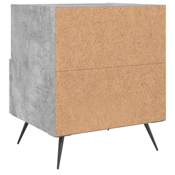 Sæt af 2 natborde med skuffe og åbent rum 40 x 35 x 47,5 cm i grå ingeniørtræ og jern DEC035903 kastanj