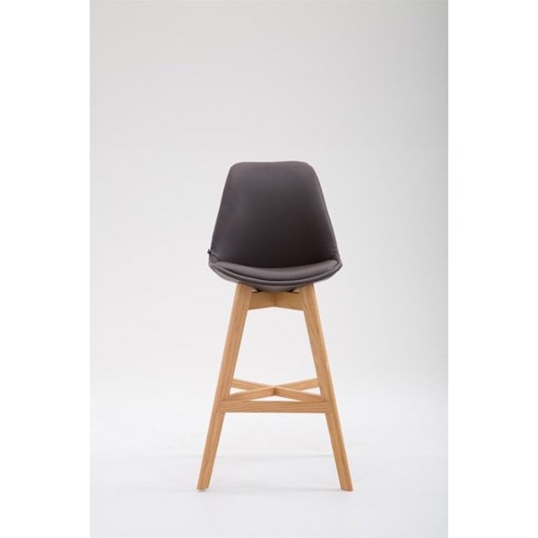 Barstol hög design i modern skandinavisk stil i brunt konstläder