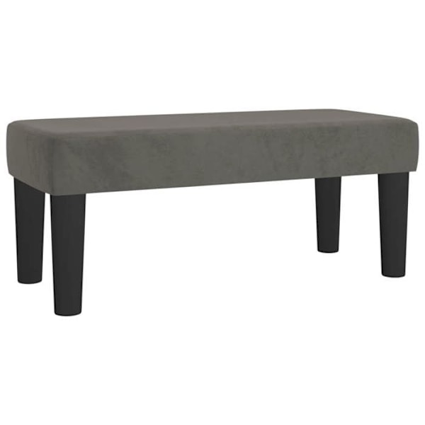 Bænk i klassisk design 70 x 30 x 30 cm i gråt velour og MDF DEC024674 Grå