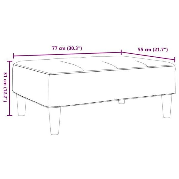 Reposebensstol 77 x 55 x 31 cm i sort velur DEC030522 Svart