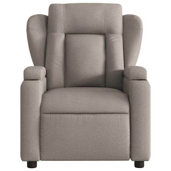 Fauteuil relax TV med komfortabel polstring og manuel vinkelfunktion i taupe stof DEC028197 Guld
