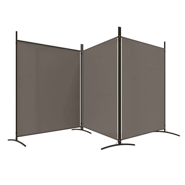 rumdeler skillevæg 3 paneler 525 x 180 cm stof anthracit og jern DEC030726 Flerfärgad