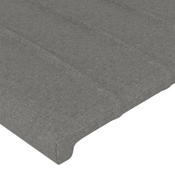 Sengehoved tilbehør til seng soveværelse møbel med LED 93 x 16 x 78/88 cm stof mørkegrå TDL0200982 Grå