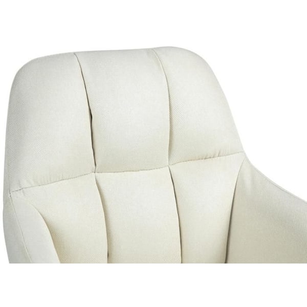 Barstol høj x1 med 360° rotationsfunktion i creme stof med dekorative syninger, sorte metalben 10_0005277 Grädde