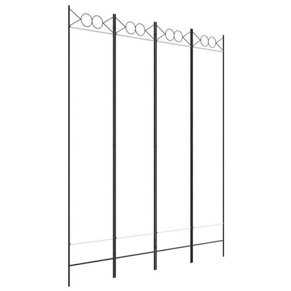 Paravent rumdeler 4 paneler 160 x 200 cm hvidt stof og jern DEC030837 Vit