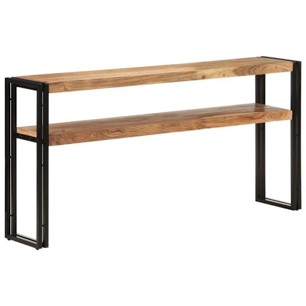 Praktisk konsolbord med förvaringshyllor 150 x 30 x 75 cm akaciaträ och järn DEC031560 kastanj