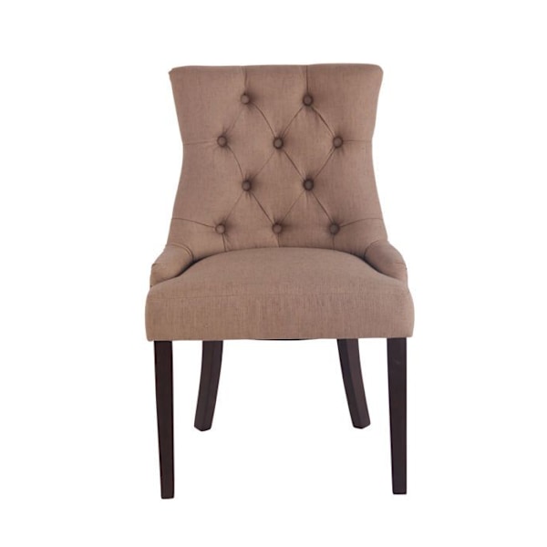 Ruokatuoli x1 antiikkityylinen taupe-kankainen pintapainettu, 4 ruskeaa puujalkaa 10_0001951 kastanj
