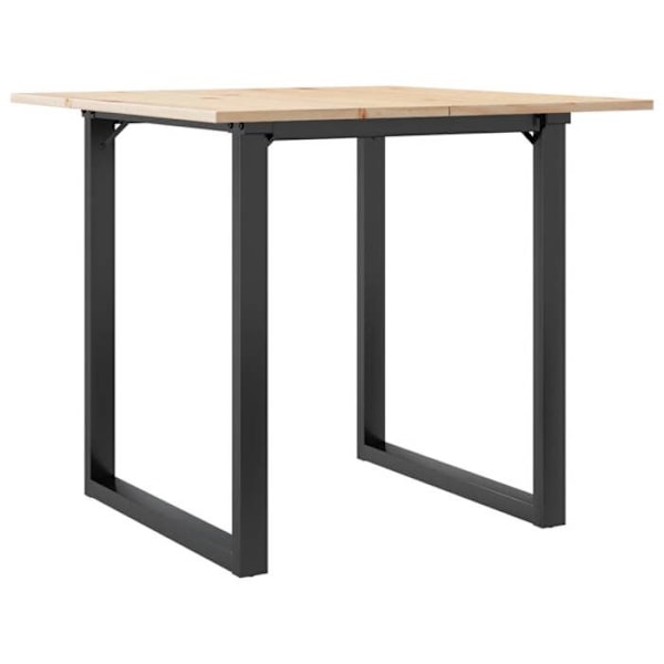 Industriel design spisebord 90 x 90 x 75 cm massiv fyr og stål DEC036798 kastanj