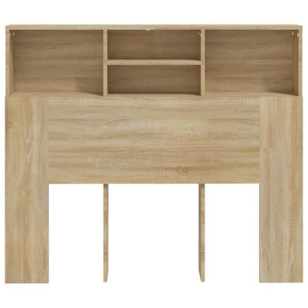 Hovedgærde med opbevaring, sengetilbehør, natbord, hylde 120 x 19 x 103,5 MDF i egfarve