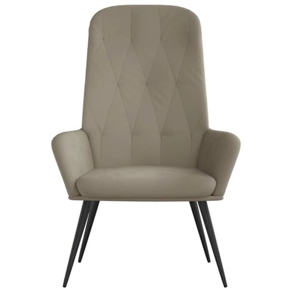 Lounge fåtölj chaise avsoffa sovrum modern design i ljusgrå sammet DEC026678 Grå