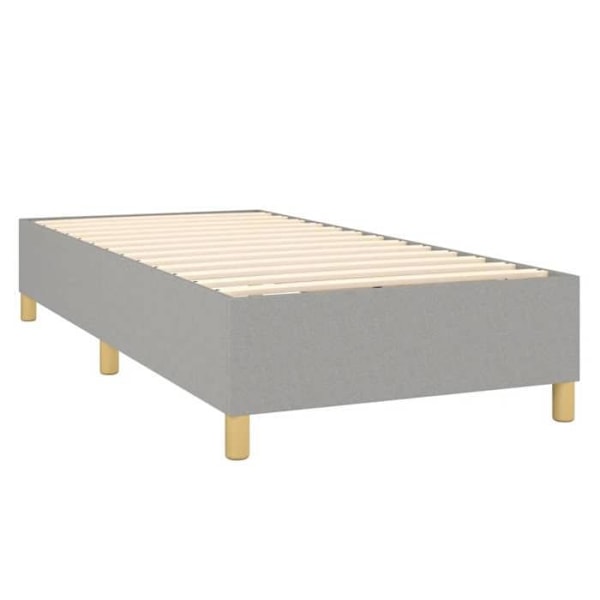 Sänkyrunko - LED - 90x190 cm - Vaaleanharmaa kangas - 1 paikka - Nykytyylinen design Ljusgrått