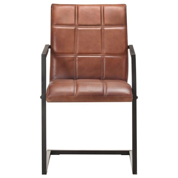 2 kpl retro-design raskas nahka ruokapöydän tuolia ruskea