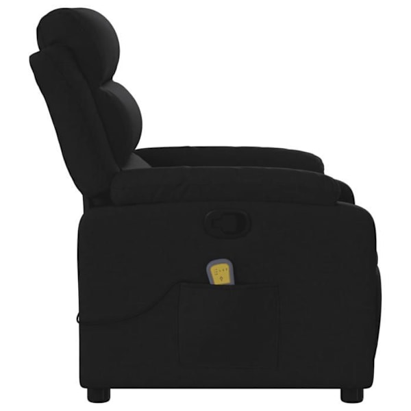 TV lænestol med massagefunktion, justerbar, 6 massagesystemer i sort stof DEC027063 Svart