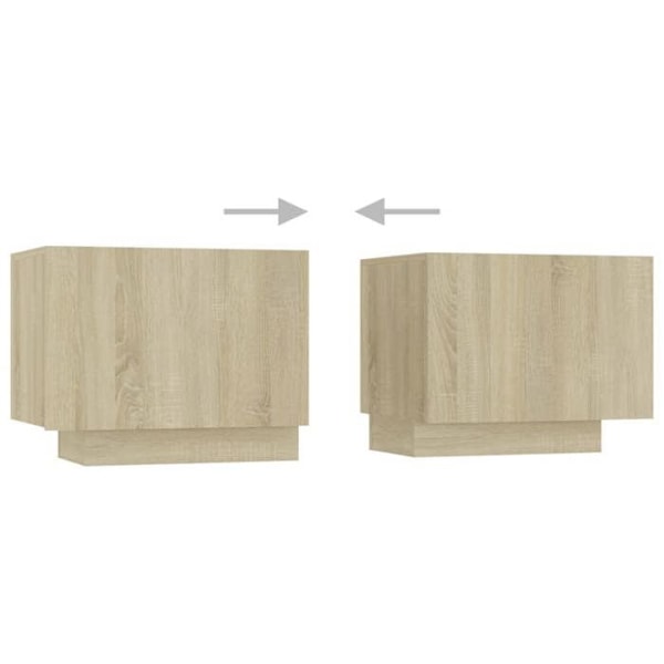 Nattduksbord med förvaringsfack och dörrar 100 x 35 x 40 cm ingenjörsträ i ekfärg DEC033797 kastanj