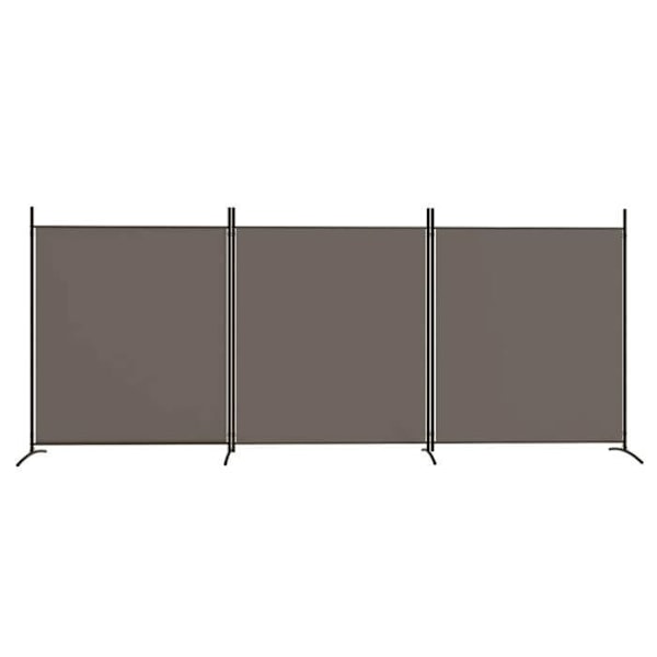 rumdeler skillevæg 3 paneler 525 x 180 cm stof anthracit og jern DEC030726 Flerfärgad